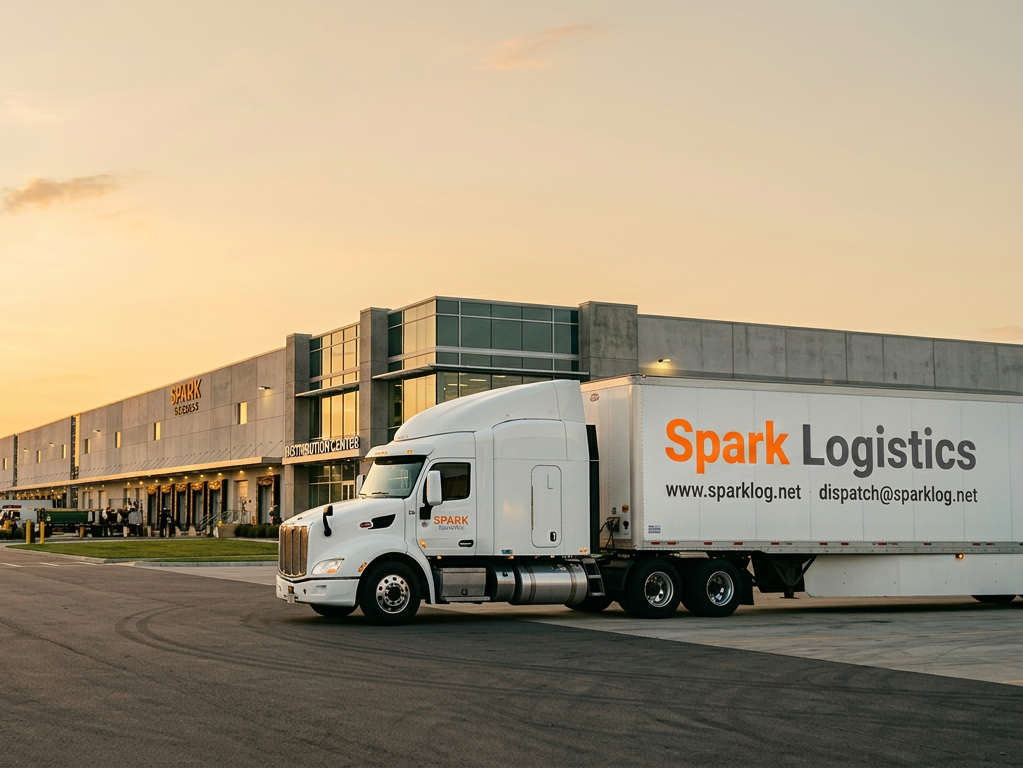 Spark Logistics truck fleet on the road